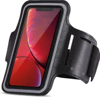 Sportarmband für Apple iPhone Xr Jogging Tasche Hülle Fitnesstasche Lauf Sport, Farben:Schwarz