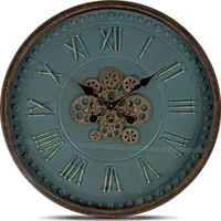 formano Wanduhr 66 cm Metall mit sichtbar drehenden Zahnrädern