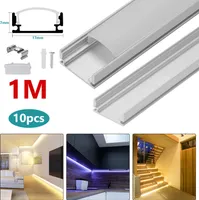 Jiubiaz 10x1m LED hliníkový profil LED Rail vnútorné Alu Rail modely, tvar U