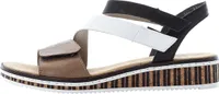 Rieker Damen Sandale Keilsandalette Klettverschluss V3670, Größe:38 EU, Farbe:Braun