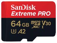 SanDisk Extreme PRO microSDXC 64 GB 200 MB/s A2 C10 V30 UHS-I