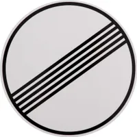 ORIGINAL Verkehrszeichen 282 Ende sämtlicher streckenbezogener Geschwindigkeitsbegrenzungen und Überholverbote 600 mmØ nach StVO und RAL-Gütebedingungen Straßenzeichen Schild Strassenschild weiß