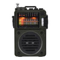 HRD-700 Tragbarer Multimedia-Musikplayer, Vollband-Broadcast-Radio/Bluetooth/Unterstützung für TF-Kartenwiedergabe mit Antenne, eingebauter 1000-mAh-Akku