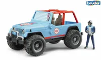 Bruder 02541 - Jeep Cross Country Racer blau mit Rennfahrer, 1:16