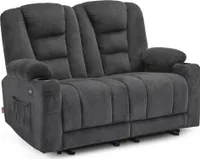 M MCombo Elektrisch 2er Sitzer Sofa mit Schlaffunktion, 2er Relaxsofa mit Taste 150° Verstellbar, Kinosessel mit Liegefunktion, USB & Getränkehalter