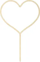 Topper na tort serce z drewna 23cm naturalny