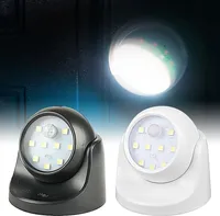 360° Batteriebetriebenes Innen-/Außen-Garten-Bewegungsmelder-Sicherheits-LED-Licht Schwarz