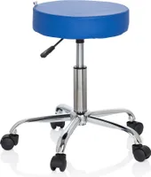 hjh OFFICE Drehhocker OPERATOR II Rollhocker Arbeitshocker, Ergonomischer Hocker für Büro Praxis Homeoffice, Kunstleder