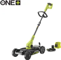 RYOBI Akku-Rasenmäher RY18LMC30A-120 18V 2Ah, Akku-Rasentrimmer, Kantenschneider, City-Rasenmäher, Schnittbreite 30 cm
