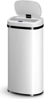 Juskys Automatik Mülleimer mit Sensor 70L rechteckig - elektrischer Deckel - Weiß