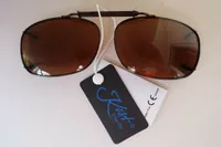 GKA Sonnenbrille Clip Brillenaufsatz für Brillenträger Clip On Metall kupfer braun Sonnenbrillenclip Sonnenbrillenaufsatz
