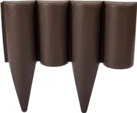 GARDENIX 2,5m Holzoptik Beeteinfassung Beetumrandung Rasenkante Gartenpalisade Beetzaun – Braun