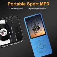 MP3-Player 16GB mit Lautsprechern FM-Radio Tragbar Mini BlauBlue
