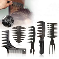 INF 5-teiliges Set aus Retro-Öl-Haarstyling-Kamm und Bart-Styling-Schablone