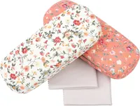 2 Stücke Brillenetui Blumenmuster Tragbare Harte Brillenetui Stoffe Blumen Brillenet Brillenetui Hardcase für Damen Herren für Brillen Kurzsichtige Brille Sonnenbrille