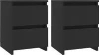 vidaXL Nachttische 2 Stk. Schwarz 30×30×40 cm Holzwerkstoff