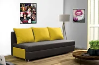 Platan Schlafsofa POLA Klappsofa, mit Schlaffunktion, Polstersofa, Farbe: Anthrazit+Gelb