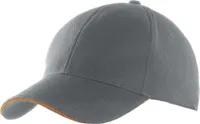 K-Up Herren Kappe Sportkappe Baseball Cap Basecap Sport Golf Mütze, Größe:U, Farbe:Grey/Orange