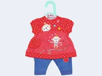 kleidungsset 36 cm rot/blau