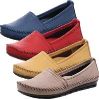 Gemini Damen Ballerinas Mokassins Leder 003122-02, Größe:42 EU, Farbe:Gelb