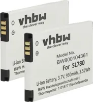 vhbw 2x Akku kompatibel mit Bintec-Elmeg D141 DECT schnurlos Festnetz Telefon (950 mAh, 3,7 V, Li-Ion)