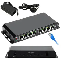 Extralink Síťový PoE přepínač 7 PoE portů 1x Uplink RJ45 60W Stolní počítač