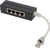 LogiLink RJ45 Splitter 4-fach Farbe: schwarz geschirmt