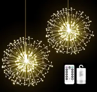 198 LEDs Feuerwerk Lichterkette 8 Lichtmodi Löwenzahn Lichter Wasserdicht Innen Garten Party Weihnachten Deko, Warmweiß