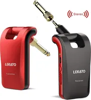 LEKATO Kabelloser Dual-Track-Stereo-Gitarrensender und -empfänger, 6 Kanäle, 30 m