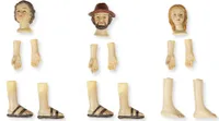Krippenfigur Körperteile, 2 Hirten + Magd