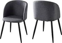 SIT Möbel 2er-Set Armlehnstuhl | gepolstert | Bezug Stoff dunkelgrau | 4-Fußgestell Stahl schwarz | B 63 x T 53 x H 84 cm | 19000-01 | Serie STUHL