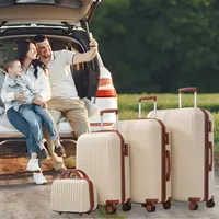 Merax Gepäckset 4-teilig (14"/20"/24"/28") – ABS Hartschalenkoffer mit TSA-Schloss, Teleskopgriff & 360°-Doppelrollen, erweiterbar, Weiß