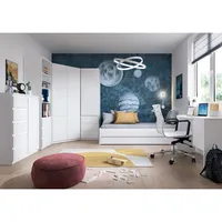 Jugendzimmer Komplett Set mit 120cm Bett und Schreibtisch in weiß FORTALEZA-129