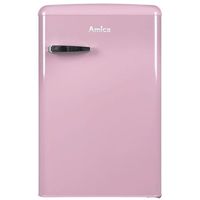 Amica KS 15616 P, Kühlschrank mit Gefrierfach im Retro Design, 85 cm Höhe, cupcake pink, Energieeffizienzklasse A++