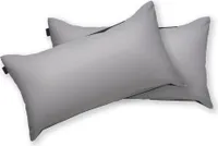Brielle 2er Set 100% Baumwolle Kissenbezug mit verdecktem Reißverschluss 40 x 80 cm Graue Mischung