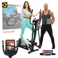 Miweba Sports Profi Crosstrainer MC300 | 21 kg Schwungmasse - App kompatibel - Bluetooth - Pulsmessung - 16 Programme - Fitnessgerät (Weiß/Schwarz)