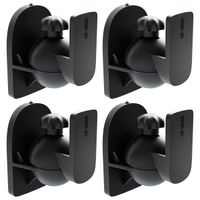 deleyCON 4x Universal Lautsprecher Wandhalterung Halterung Boxen Halter Schwenkbar + Neigbar bis 3,5Kg Deckenmontage + Wandmontage - Schwarz