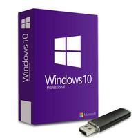 Microsoft Windows 10 Pro Key Lizenz Vollversion 32/64 Bit + Recovery USB Bootfähig