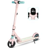 Kinderroller mit LED-Anzeige, Faltbarer e-scooter 14km/h Cityroller Für Kinder Elektroroller ab 8 Jahren Elektro Scooter Rosa