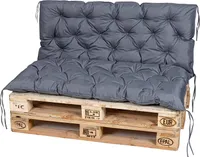 TexDeko Garden Palettenauflage 120x60cm mit Rückenlehne UV-beständig Grau