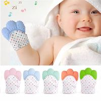 Zahnungshilfe Neugeborenes Baby Beißring Zahnen Fäustlinge Silikon Handschuhe 