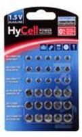 HyCell Alkaline Knopfzellen-Set LR41, LR43, LR44, LR54, LR60, LR66 (30 Stück)