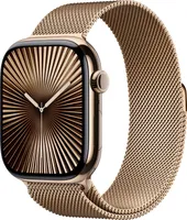 Apple Watch Series 10 GPS+ Cellular 46mm Gold Titanium Case with Milanese Loop