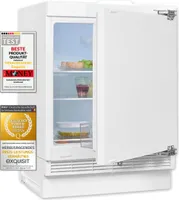 Exquisit Unterbau Vollraumkühlschrank UKS140-V-FE-010E | Nutzinhalt: 138 L | Alarm | Schnellkühlen | Festtürmontage | Ohne Gefrierfach
