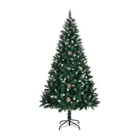 Weihnachtsbaum mit Tannenzapfen 900 Zweigspitzen und Stabilem Metallständer künstlichen Weihnachten Tannenbaum 6 FT Grün
