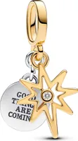 Pandora Sterling silver and 14k gold-plated unique metal blend  Lab-Grown Diamond Clear 763588C01 Anhänger