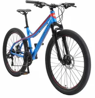BIKESTAR Hardtail Aluminium Mountainbike 26 Zoll, 21 Gang Shimano Schaltung mit Scheibenbremse | 16 Zoll Rahmen MTB Erwachsenen- und Jugendfahrrad | Blau & Orange