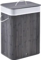 Kôš na bielizeň Curly 300345, bambusový, s vekom a držadlami, vyberateľný a umývateľný, skladací, 72 litrov, 40 x 30 x 60 cm