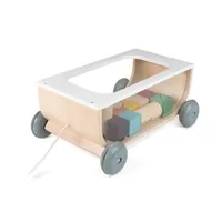 Janod Nachziehwagen mit Bausteinen