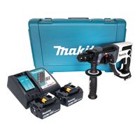 Makita DHR 202 RMW akumulatorowa wiertarko-wkrętarka 18 V 20 mm 2,0 J biała + 2x akumulator 4,0 Ah + ładowarka + walizka